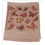 Pure Pashmina Stole / Shawl in Natural Color with Butterfly Design Size 70*30